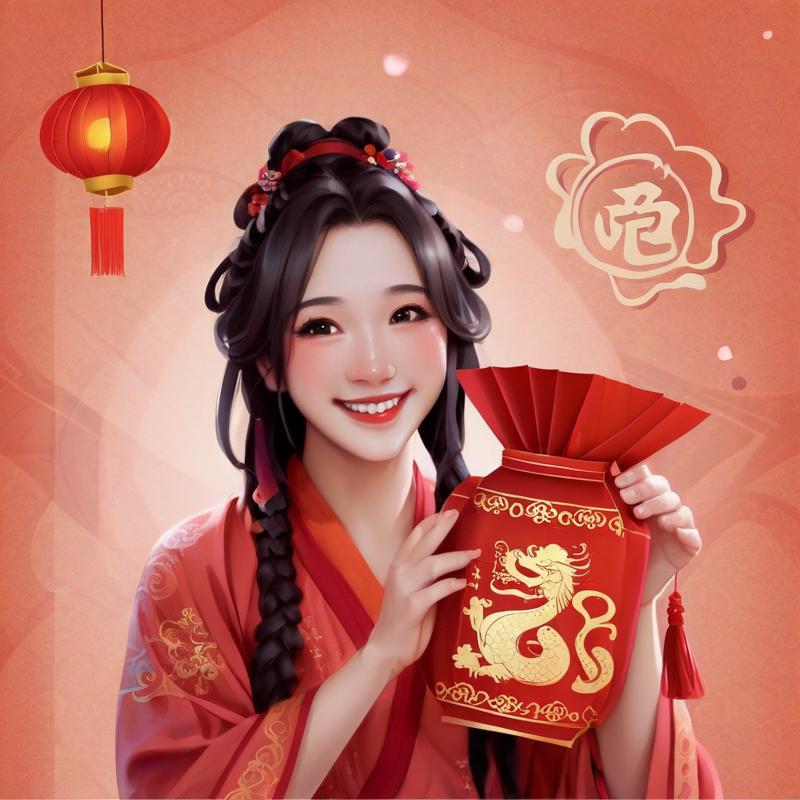 00039-3123278988-gufengsSolo,1 red Chinese dragon, 1 girl, wearing red Hanfu, smiling, Chinese New Year, red element background, red envelope, la.png